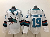 San Jose Sharks 19 Joe Thornton White Adidas Stitched Jersey,baseball caps,new era cap wholesale,wholesale hats